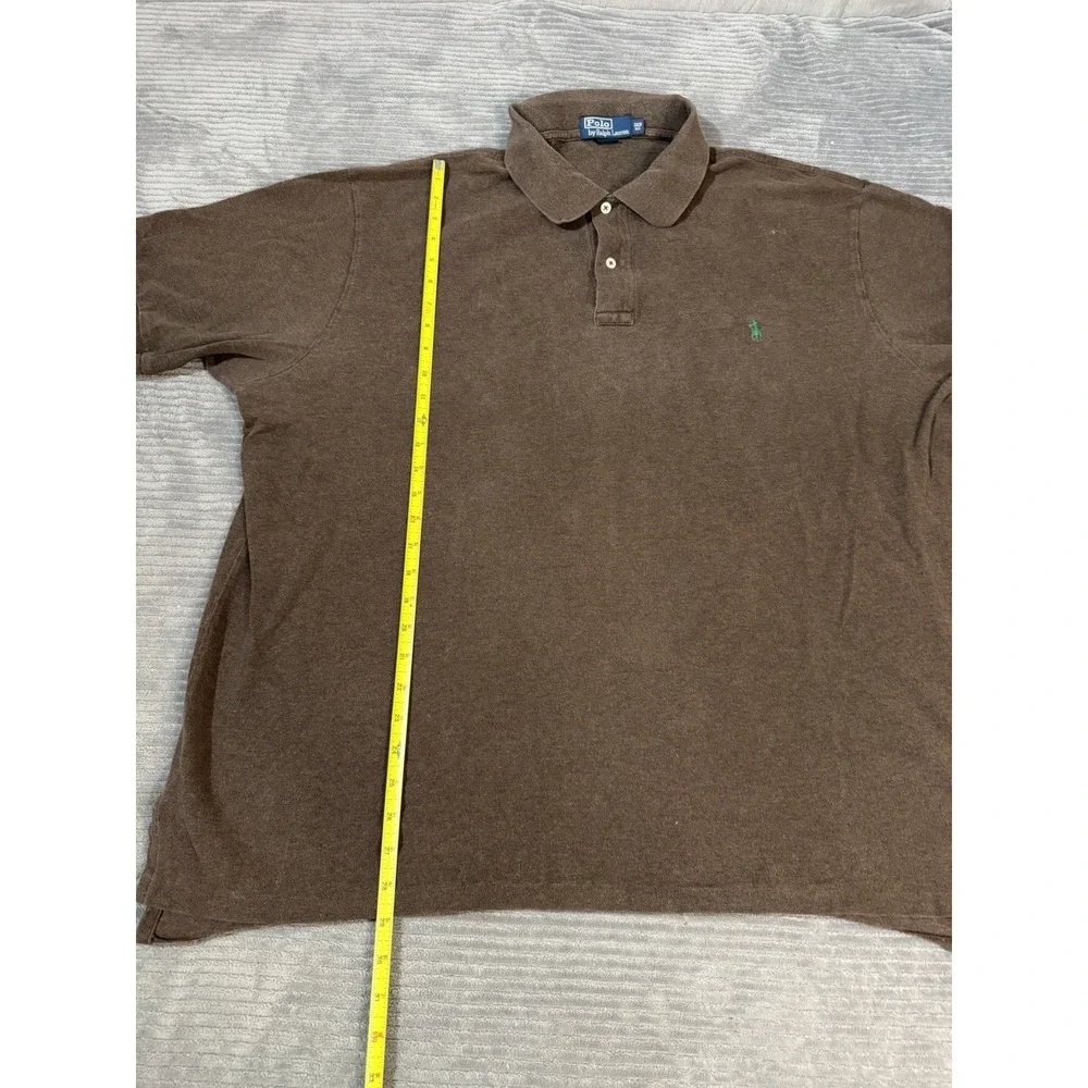Vintage Ralph Lauren Polo Shirt 3xl Brown Preppy Golf Rugby Golfer 100% Cotton